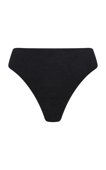 Slowe Ethical Swimwear Sydney 90'S High Waist Bottom Bouclê - Black Ziah