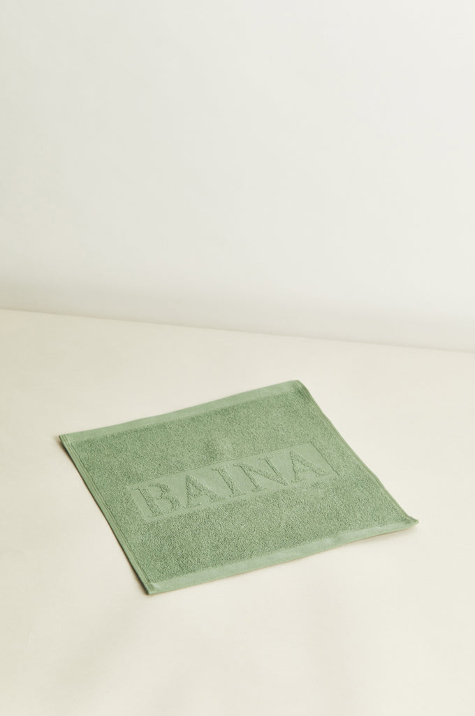 Slowe Sustainable Towels Baina Agnes Organic cotton face cloth sage homewares